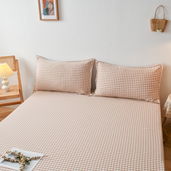 91家纺网 家纺一手货源 找家纺 床笠人家 2023新款全棉水洗棉防水床笠 米小格