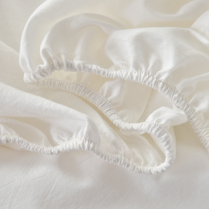 91家纺网 家纺一手货源 找家纺 床笠人家 2023新款全棉水洗棉防水床笠 雪山白