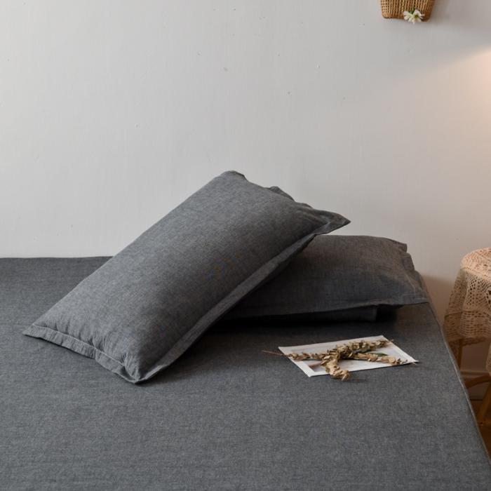 91家纺网 家纺一手货源 找家纺 床笠人家 2023新款全棉水洗棉防水床笠 珍珠灰