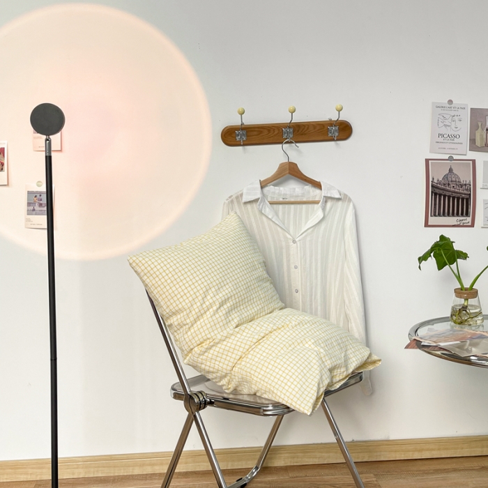 91家纺网 家纺一手货源 找家纺 安莱生活 2021新款水洗棉全棉单枕套 清新姜黄格