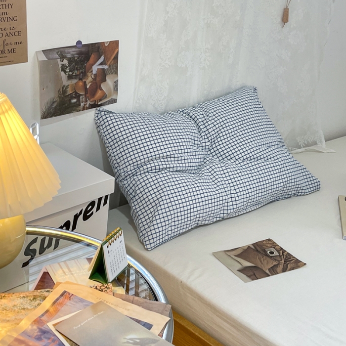 91家纺网 家纺一手货源 找家纺 安莱生活 2021新款水洗棉全棉单枕套 清新雾蓝格