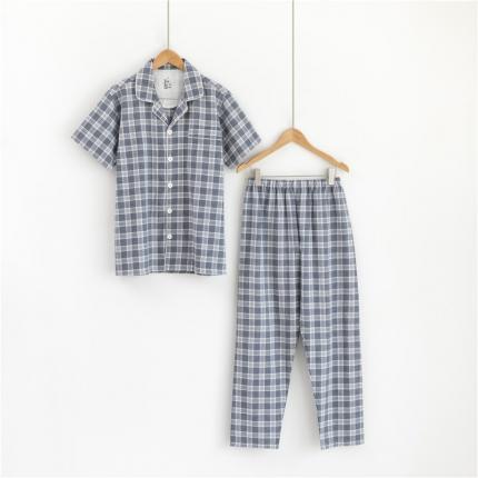 （总）宜色家 2021新款色纺纱短袖家居服夏季全棉睡衣