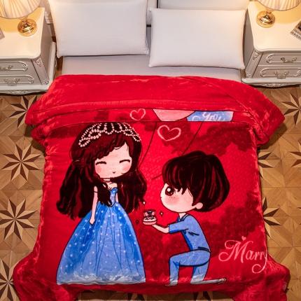 91家纺网 家纺一手货源 找家纺 凯轩毛毛毯毯子 2024新款婚庆云毛毯毯子 情谊浓浓