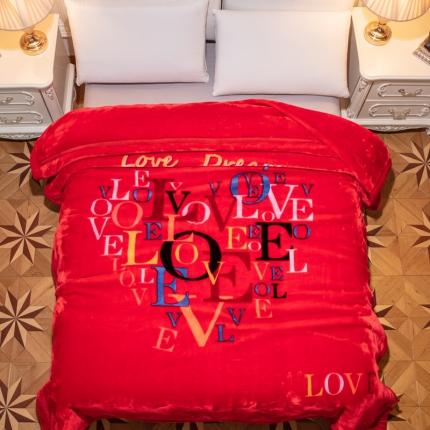 91家纺网 家纺一手货源 找家纺 凯轩毛毛毯毯子 2024新款婚庆云毛毯毯子 一见钟情