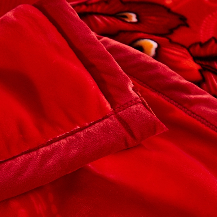 91家纺网 家纺一手货源 找家纺 凯轩毛毛毯毯子 2024新款婚庆云毛毯毯子 凤舞良缘