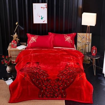 凯轩毛毛毯毯子 2024新款婚庆云毛毯毯子 凤舞良缘