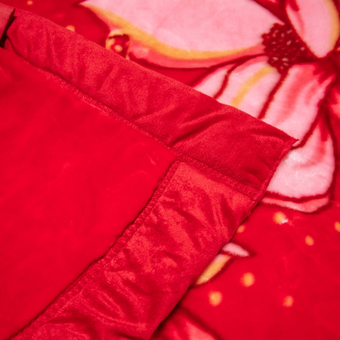 91家纺网 家纺一手货源 找家纺 凯轩毛毛毯毯子 2024新款婚庆云毛毯毯子 花语情