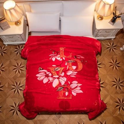 凯轩毛毛毯毯子 2024新款婚庆云毛毯毯子 花语情