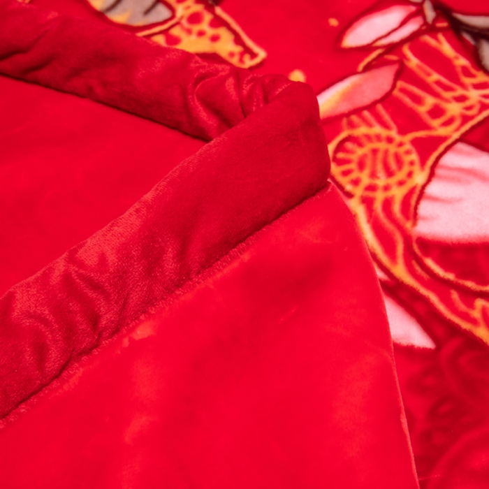 91家纺网 家纺一手货源 找家纺 凯轩毛毛毯毯子 2024新款婚庆云毛毯毯子 花语情