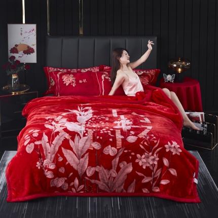 凯轩毛毛毯毯子 2024新款婚庆云毛毯毯子 锦上添花