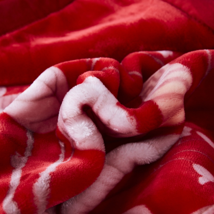 91家纺网 家纺一手货源 找家纺 凯轩毛毛毯毯子 2024新款婚庆云毛毯毯子 锦上添花