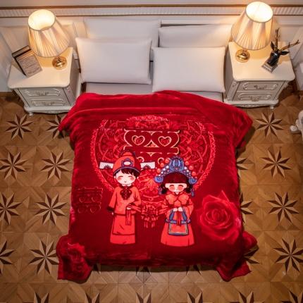 凯轩毛毛毯毯子 2024新款婚庆云毛毯毯子 美好良缘