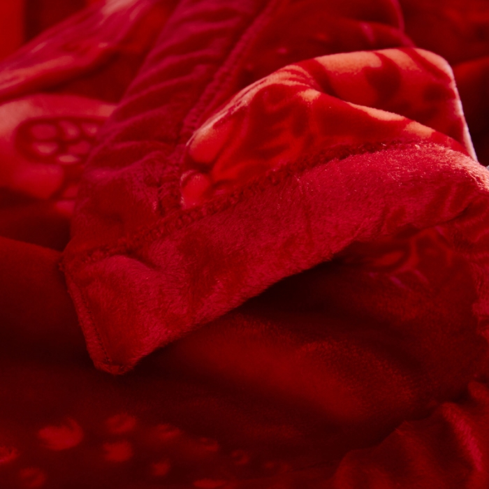 91家纺网 家纺一手货源 找家纺 凯轩毛毛毯毯子 2024新款婚庆云毛毯毯子 我家有喜