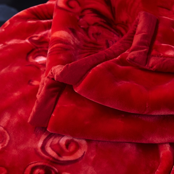 91家纺网 家纺一手货源 找家纺 凯轩毛毛毯毯子 2024新款婚庆云毛毯毯子 与子偕老