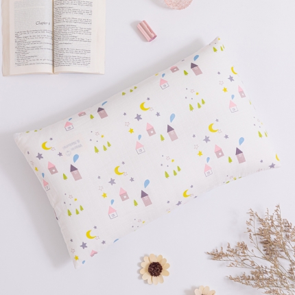 91家纺网 家纺一手货源 找家纺 2021全棉A类双层纱儿童学生枕套 幼儿园纱布枕套30*50