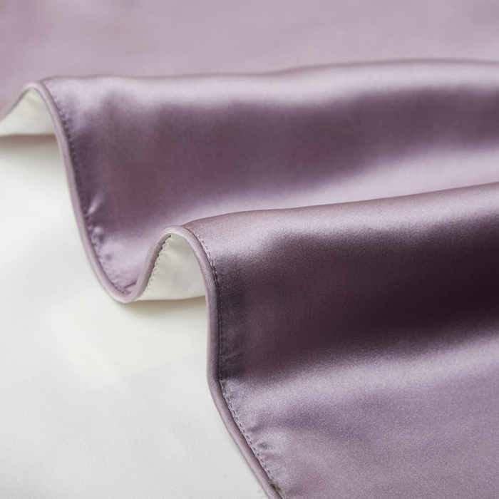 91家纺网 家纺一手货源 找家纺 雅韵诗真丝馆 2023新款滚边枕套（不退换） 丁香紫48*74cm一只