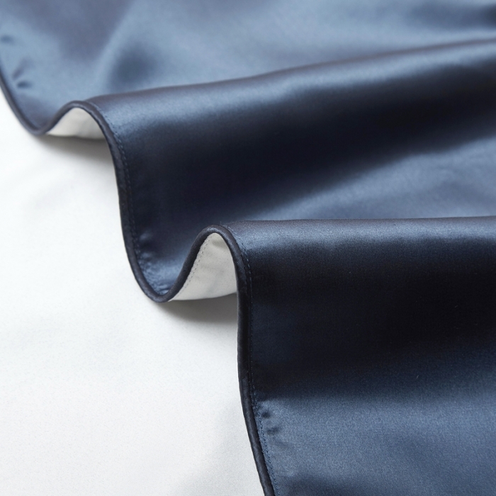 91家纺网 家纺一手货源 找家纺 雅韵诗真丝馆 2023新款滚边枕套（不退换） 贵族蓝48*74cm一只