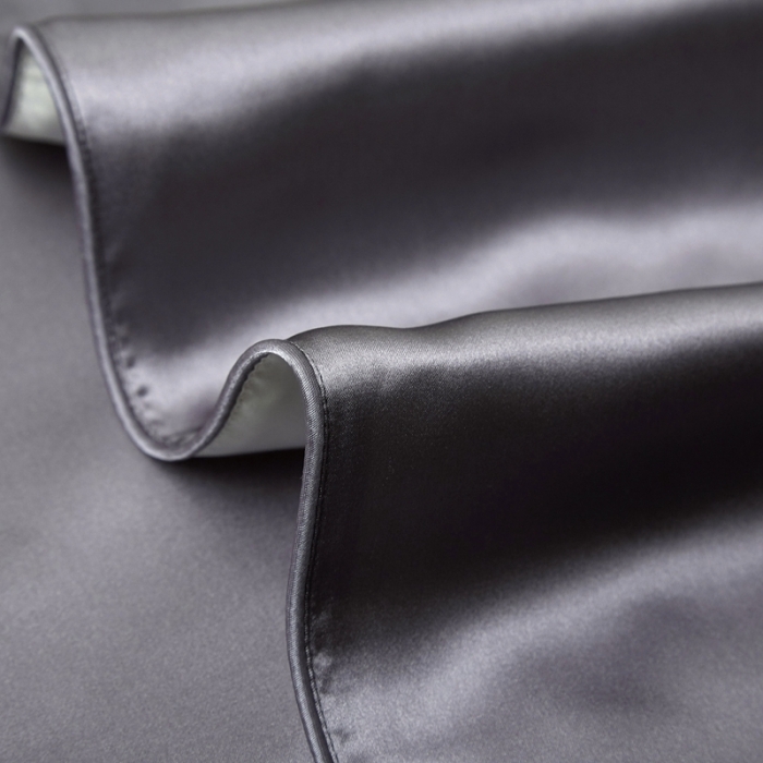 91家纺网 家纺一手货源 找家纺 雅韵诗真丝馆 2023新款滚边枕套（不退换） 金属灰48*74cm一只