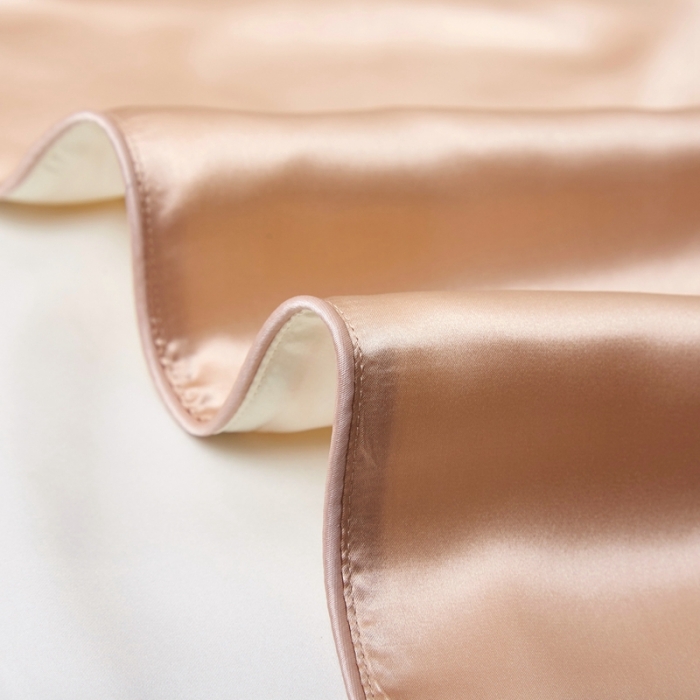 91家纺网 家纺一手货源 找家纺 雅韵诗真丝馆 2023新款滚边枕套（不退换） 玫瑰金48*74cm一只