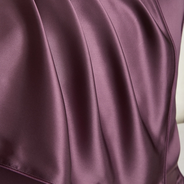 91家纺网 家纺一手货源 找家纺 雅韵诗真丝馆 2023新款滚边枕套（不退换） 魅惑紫48*74cm一只