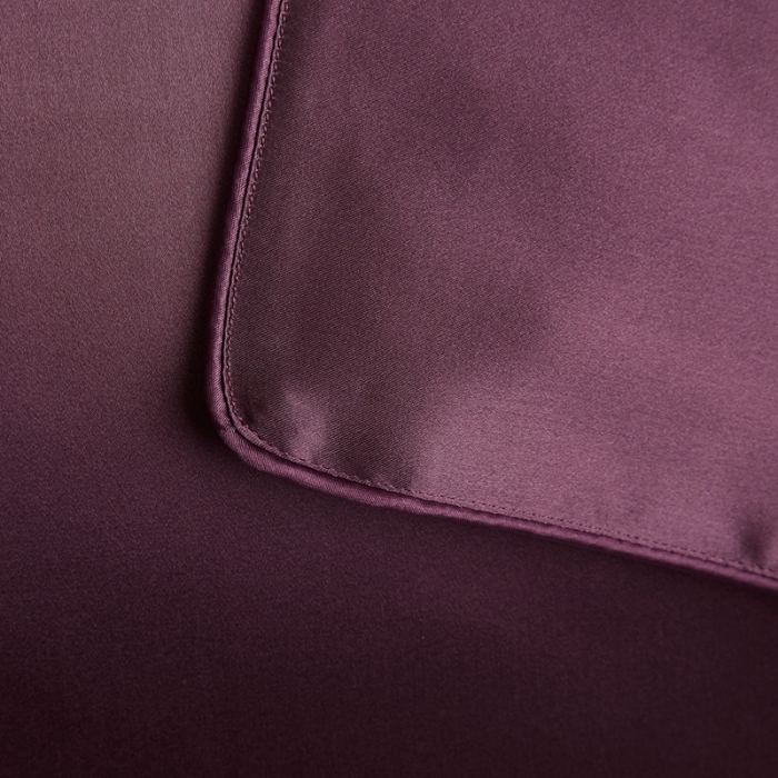 91家纺网 家纺一手货源 找家纺 雅韵诗真丝馆 2023新款滚边枕套（不退换） 魅惑紫48*74cm一只