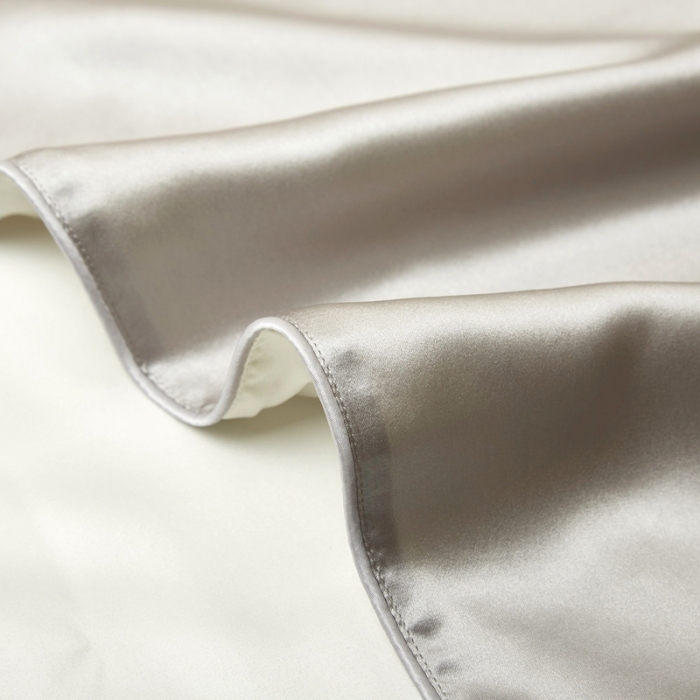 91家纺网 家纺一手货源 找家纺 雅韵诗真丝馆 2023新款滚边枕套（不退换） 太空灰48*74cm一只