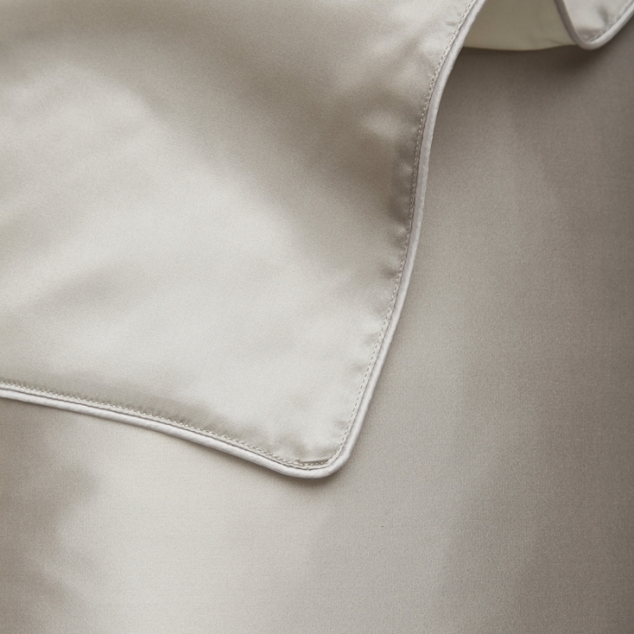 91家纺网 家纺一手货源 找家纺 雅韵诗真丝馆 2023新款滚边枕套（不退换） 太空灰48*74cm一只