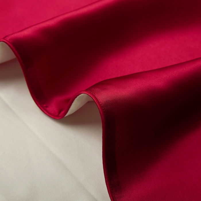 91家纺网 家纺一手货源 找家纺 雅韵诗真丝馆 2023新款滚边枕套（不退换） 樱桃红48*74cm一只