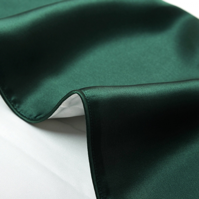 91家纺网 家纺一手货源 找家纺 雅韵诗真丝馆 2023新款滚边枕套（不退换） 祖母绿48*74cm一只