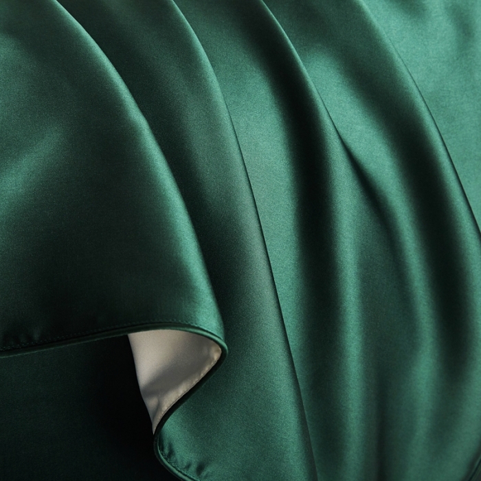 91家纺网 家纺一手货源 找家纺 雅韵诗真丝馆 2023新款滚边枕套（不退换） 祖母绿48*74cm一只