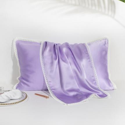 雅韵诗 2023新款蕾丝花边枕套（不退换） 丁香紫48*74cm一只