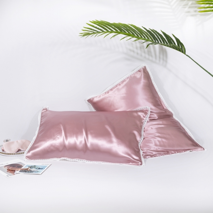 91家纺网 家纺一手货源 找家纺 雅韵诗 2023新款蕾丝花边枕套（不退换） 豆沙紫48*74cm一只