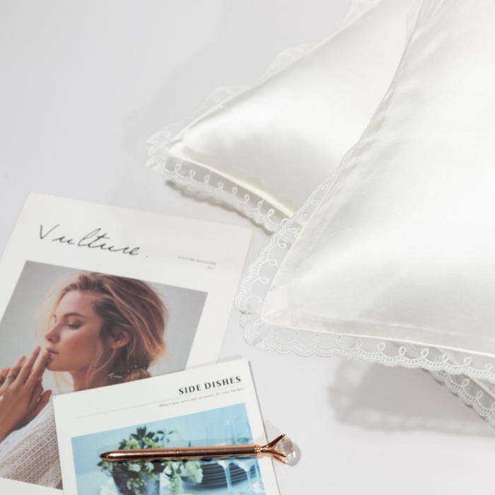 91家纺网 家纺一手货源 找家纺 雅韵诗 2023新款蕾丝花边枕套（不退换） 贵族白48*74cm一只