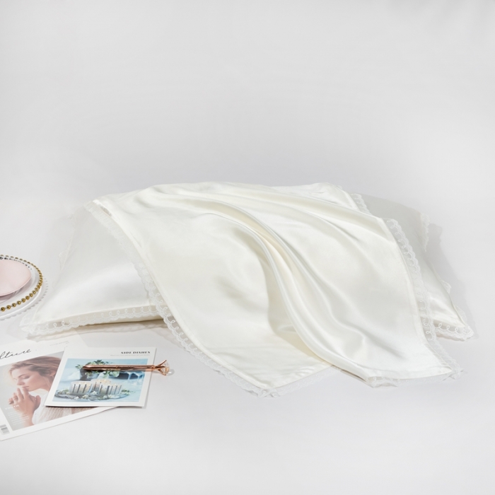 91家纺网 家纺一手货源 找家纺 雅韵诗 2023新款蕾丝花边枕套（不退换） 贵族白48*74cm一只