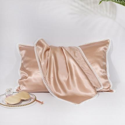 雅韵诗 2023新款蕾丝花边枕套（不退换） 玫瑰金48*74cm一只