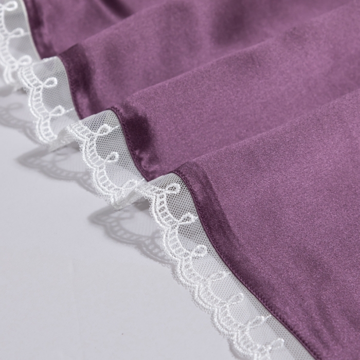 91家纺网 家纺一手货源 找家纺 雅韵诗 2023新款蕾丝花边枕套（不退换） 魅惑紫48*74cm一只