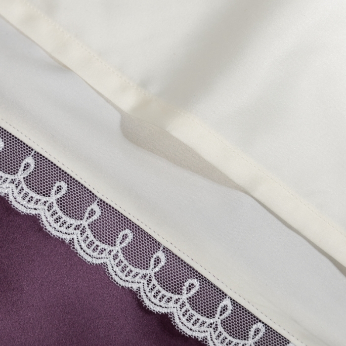 91家纺网 家纺一手货源 找家纺 雅韵诗 2023新款蕾丝花边枕套（不退换） 魅惑紫48*74cm一只