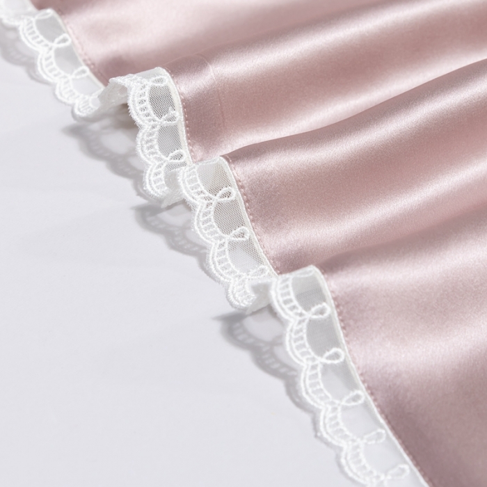 91家纺网 家纺一手货源 找家纺 雅韵诗 2023新款蕾丝花边枕套（不退换） 水粉色48*74cm一只