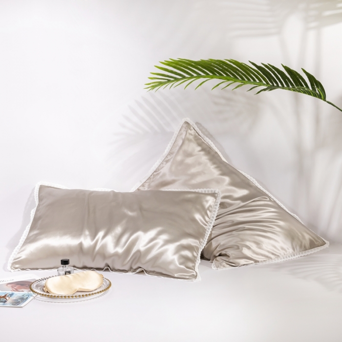 91家纺网 家纺一手货源 找家纺 雅韵诗 2023新款蕾丝花边枕套（不退换） 太空灰48*74cm一只