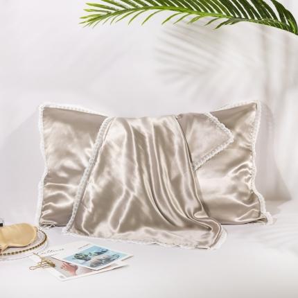 雅韵诗 2023新款蕾丝花边枕套（不退换） 太空灰48*74cm一只