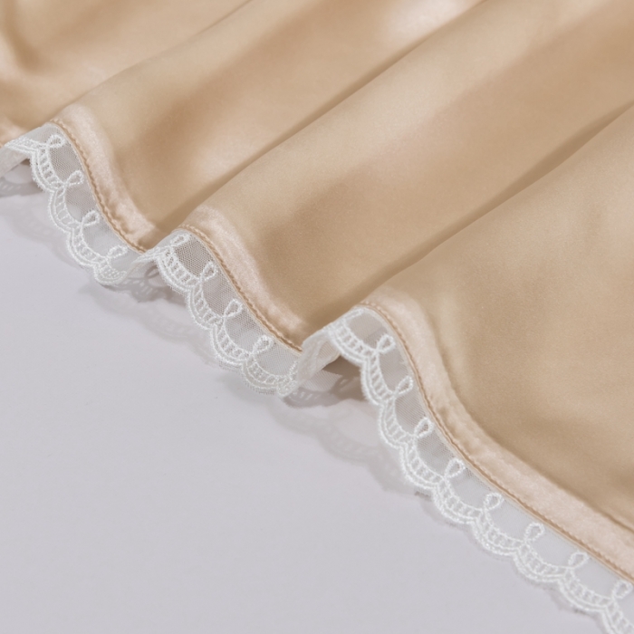 91家纺网 家纺一手货源 找家纺 雅韵诗 2023新款蕾丝花边枕套（不退换） 香槟金48*74cm一只