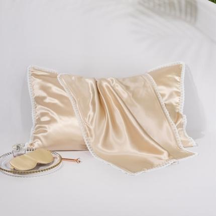 雅韵诗 2023新款蕾丝花边枕套（不退换） 香槟金48*74cm一只