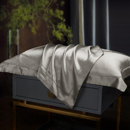 91家纺网 家纺一手货源 找家纺 雅韵诗2023新款三边绣线枕套（不退换） 银石灰48*74+5cm一只