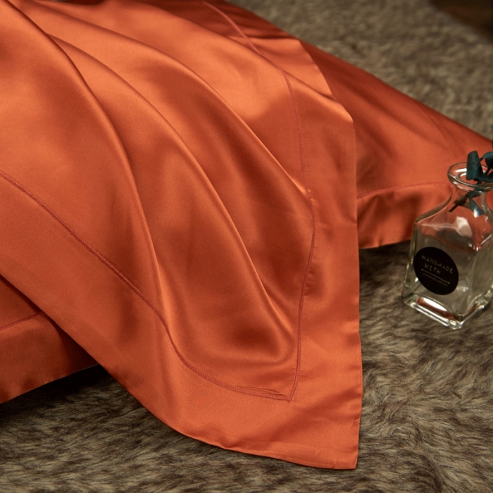 91家纺网 家纺一手货源 找家纺 雅韵诗2023新款三边绣线枕套（不退换） 爱马橙48*74+5cm一只