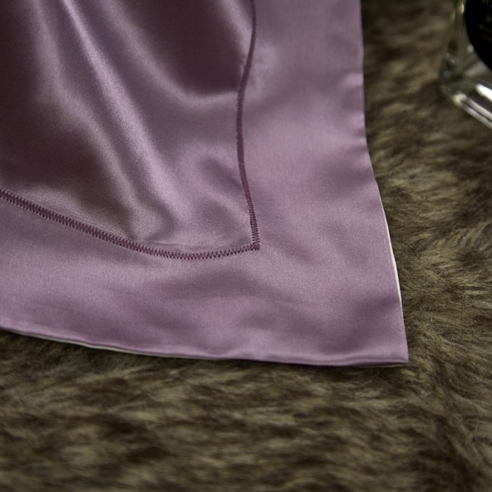 91家纺网 家纺一手货源 找家纺 雅韵诗2023新款三边绣线枕套（不退换） 丁香紫48*74+5cm一只