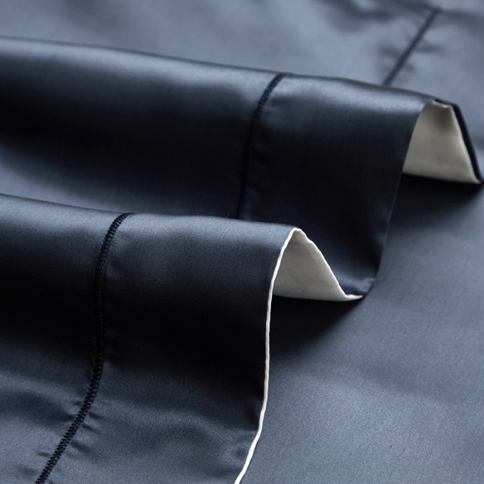 91家纺网 家纺一手货源 找家纺 雅韵诗2023新款三边绣线枕套（不退换） 贵族蓝48*74+5cm一只