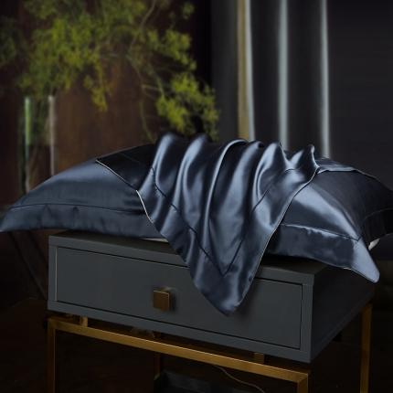 雅韵诗2023新款三边绣线枕套（不退换） 贵族蓝48*74+5cm一只