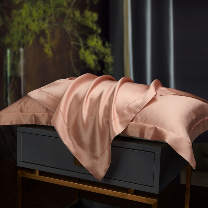 91家纺网 家纺一手货源 找家纺 雅韵诗2023新款三边绣线枕套（不退换） 玫瑰金48*74+5cm一只