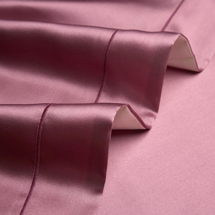 91家纺网 家纺一手货源 找家纺 雅韵诗2023新款三边绣线枕套（不退换） 藕紫色48*74+5cm一只