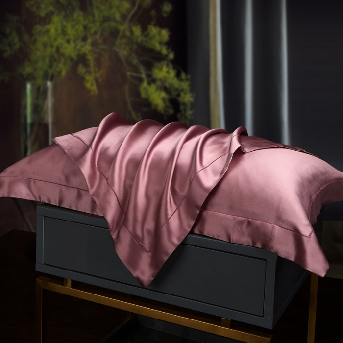 91家纺网 家纺一手货源 找家纺 雅韵诗2023新款三边绣线枕套（不退换） 藕紫色48*74+5cm一只